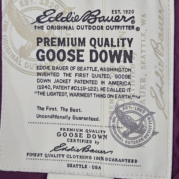 Eddie Bauer Womens Goose Down Puffer Vest Small Plum Purple Polyester - Picture 11 of 11